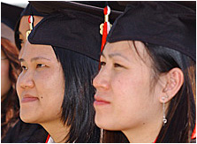 Students in graduation gown