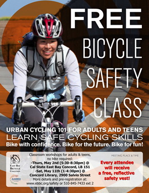 Poster for the CSUEB Concord Bicycle Safety Class 