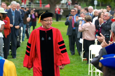 President Morishita in academic robes at ceremony