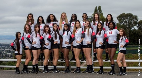 team photo of CSUEB 2013 Volleyball players