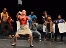 This is a scene from a Cal State East Bay Performance Fusion production in 2012.