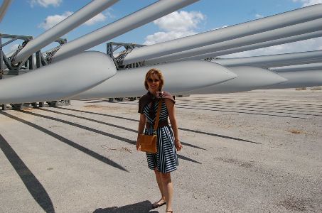 student Michele LaCagnina visited a wind turbine blades production company