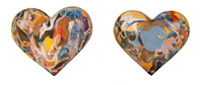 Two painted hearts.
